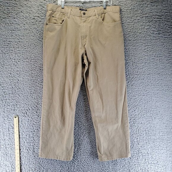 Saddlebred Jeans Mens Size 40x30 Tan Classic Fit 100% Cotton Straight Leg - Picture 1 of 12